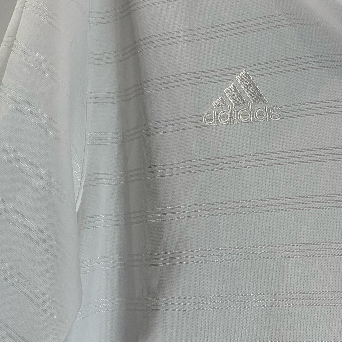 ADIDAS Men's White Performance Basics Short Sleeve Polo Shirt SZ M