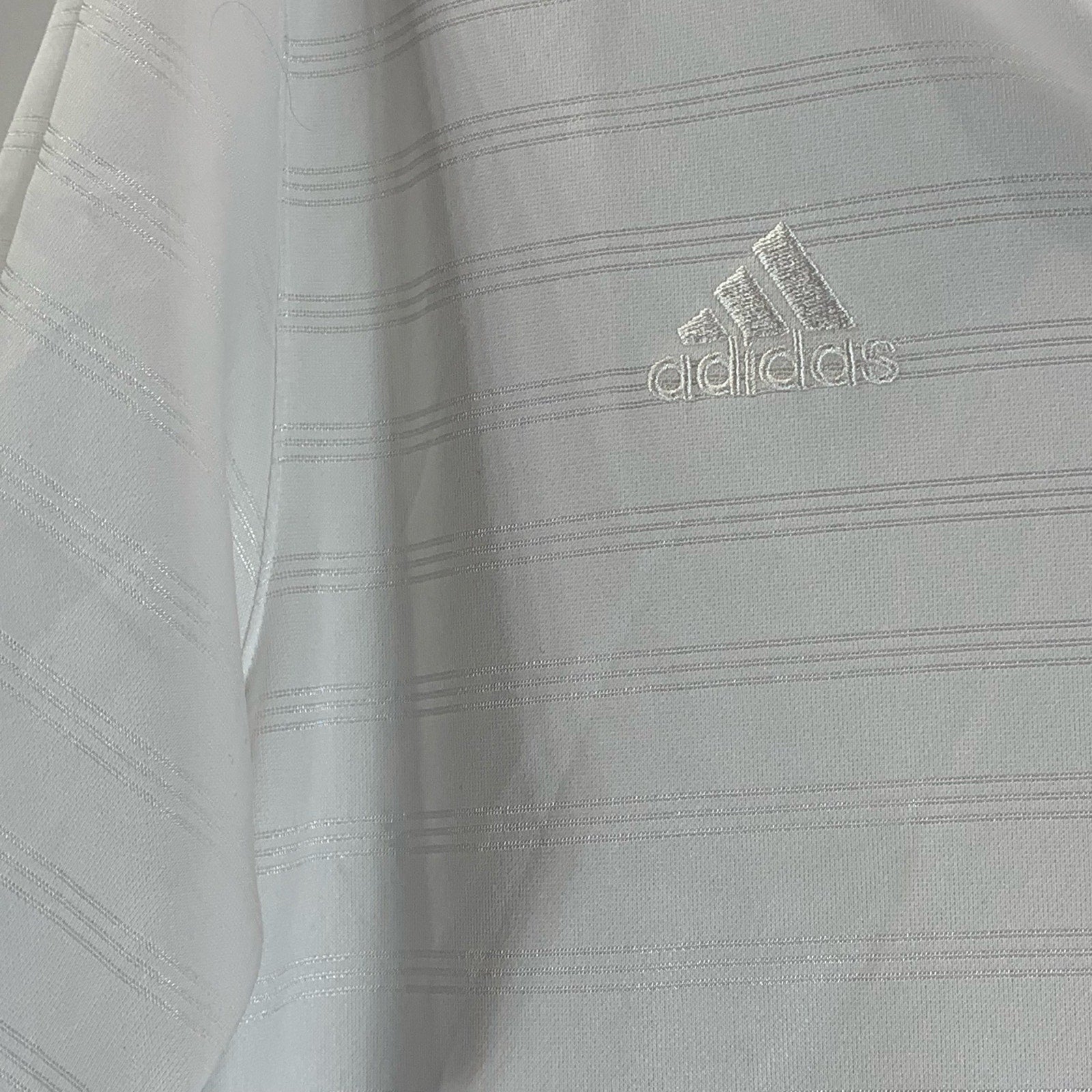 ADIDAS Men's White Performance Basics Short Sleeve Polo Shirt SZ M