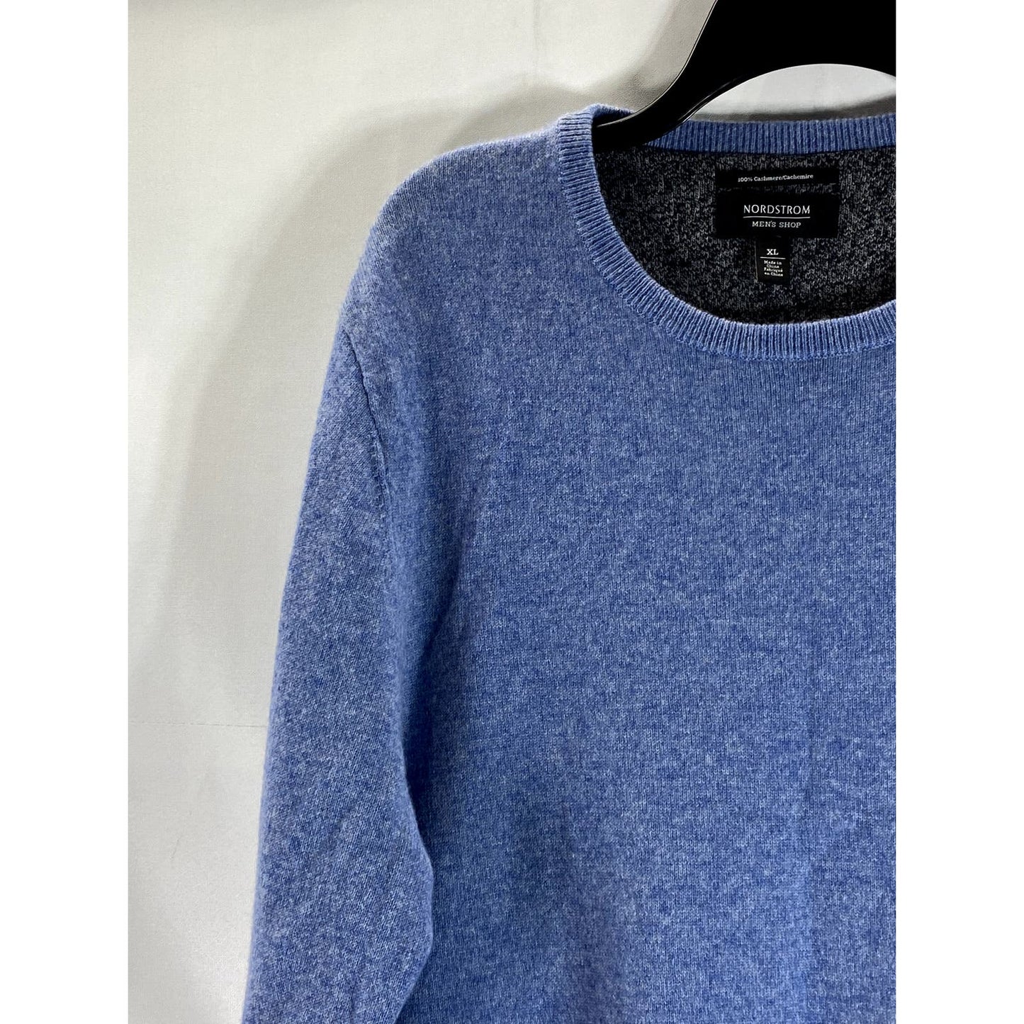 NORDSTROM MEN'S SHOP Men's Blue Cashmere Crewneck Long Sleeve Sweater SZ XL