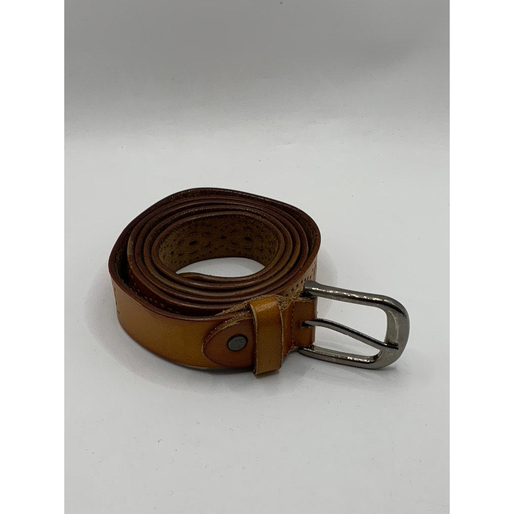 UNBRANDED Women's Tan Cutout Faux Leather Belt