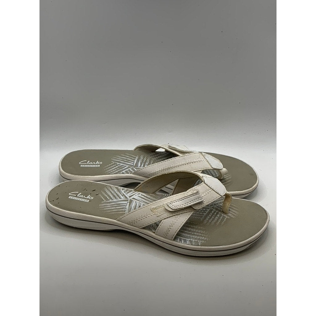 CLARKS Collection Women's White Sea Breeze Thong Sandals SZ 10