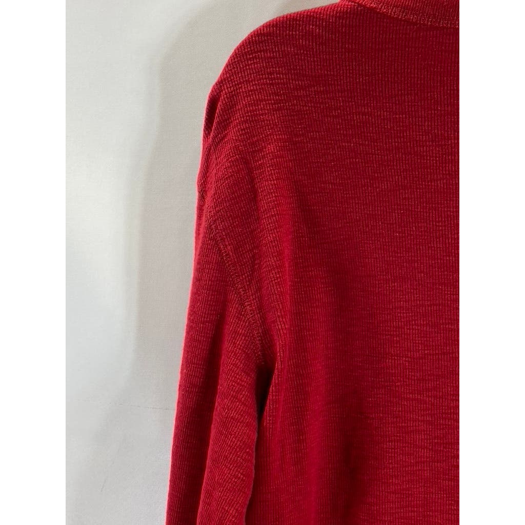 AMERICAN EAGLE OUTFITTERS Men's Red Graphic Waffle-Knit Vintage-Fit T-Shirt SZ L