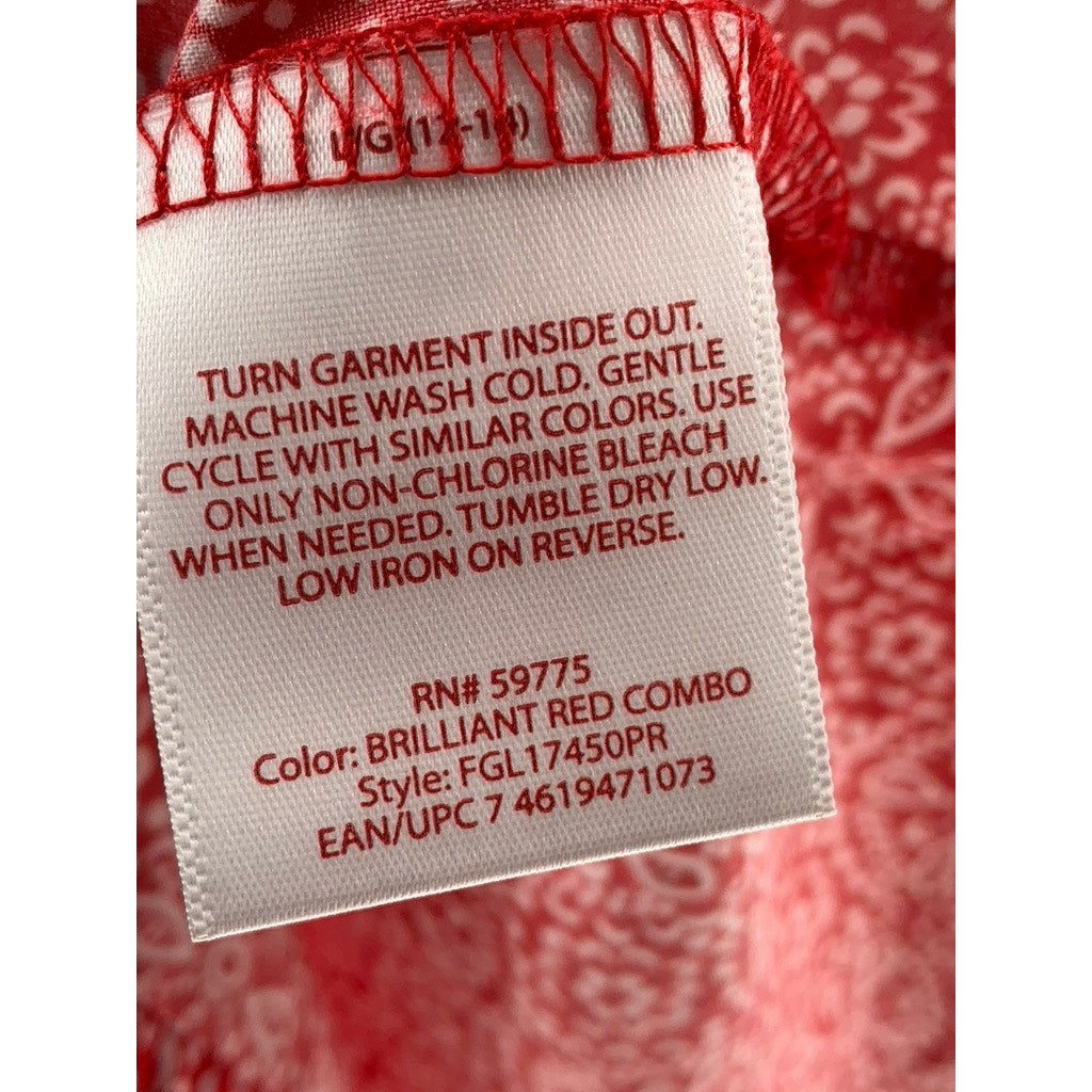 FADED GLORY Women's Red Printed Scoop-Neck Tank Top SZ L