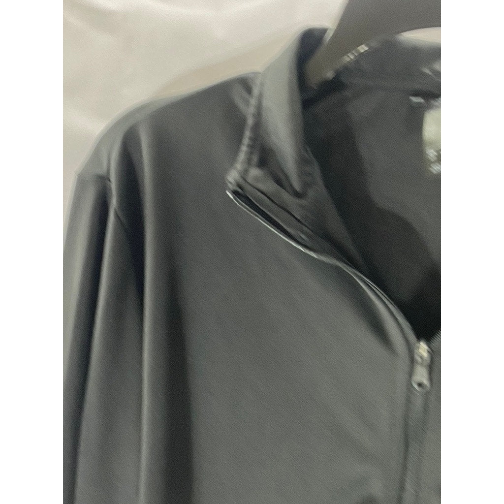 ADIDAS Women's Black Solid Mock-Stand Collar Zip-Up Sweatshirt SZ S