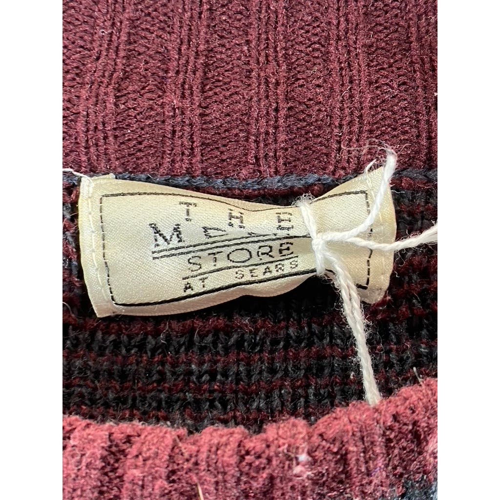 THE MEN'S STORE At Sears Men's Burgundy Printed Vintage Crewneck Sweater SZ XL