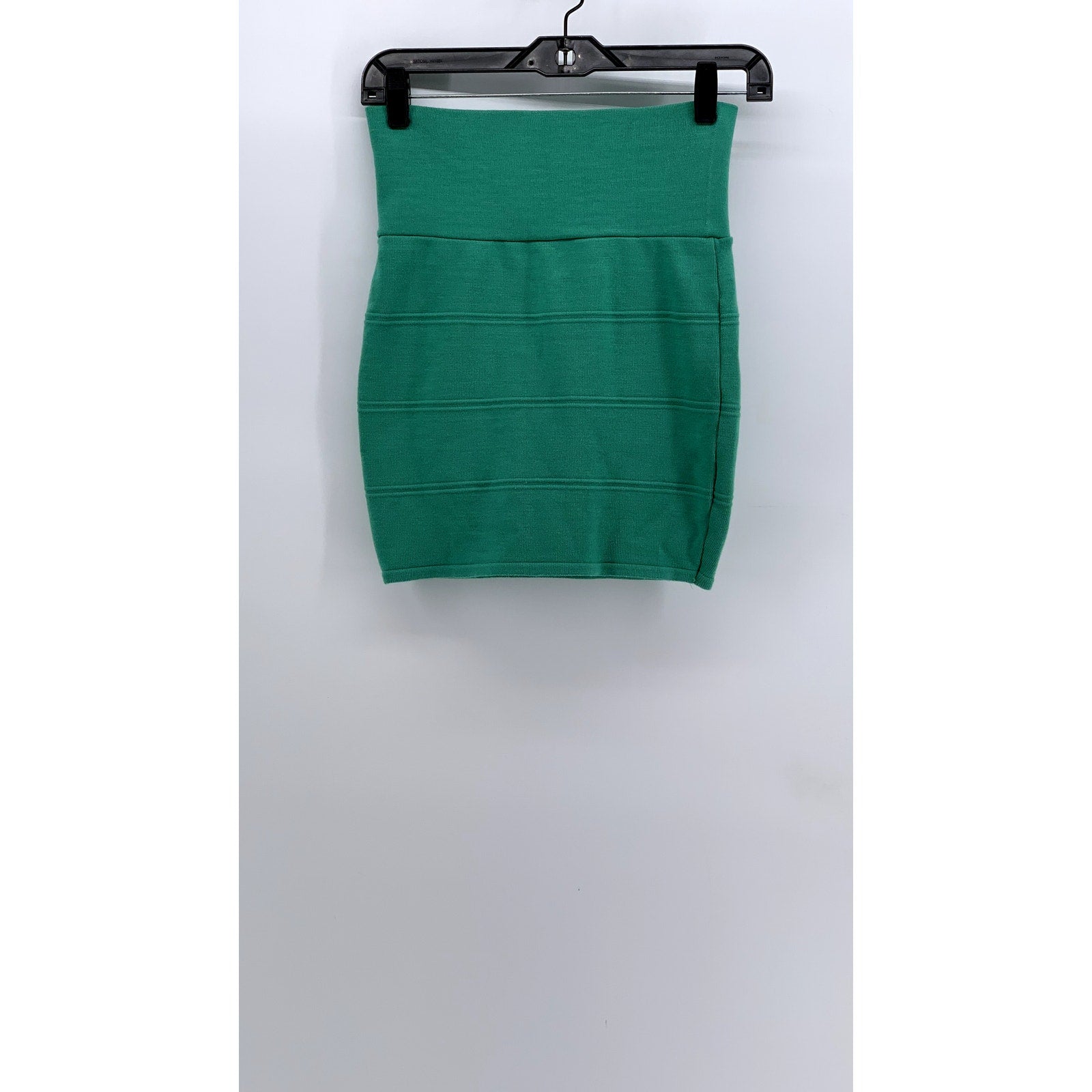 DEBUT Women's Green Solid Bodycon Mini Skirt SZ S