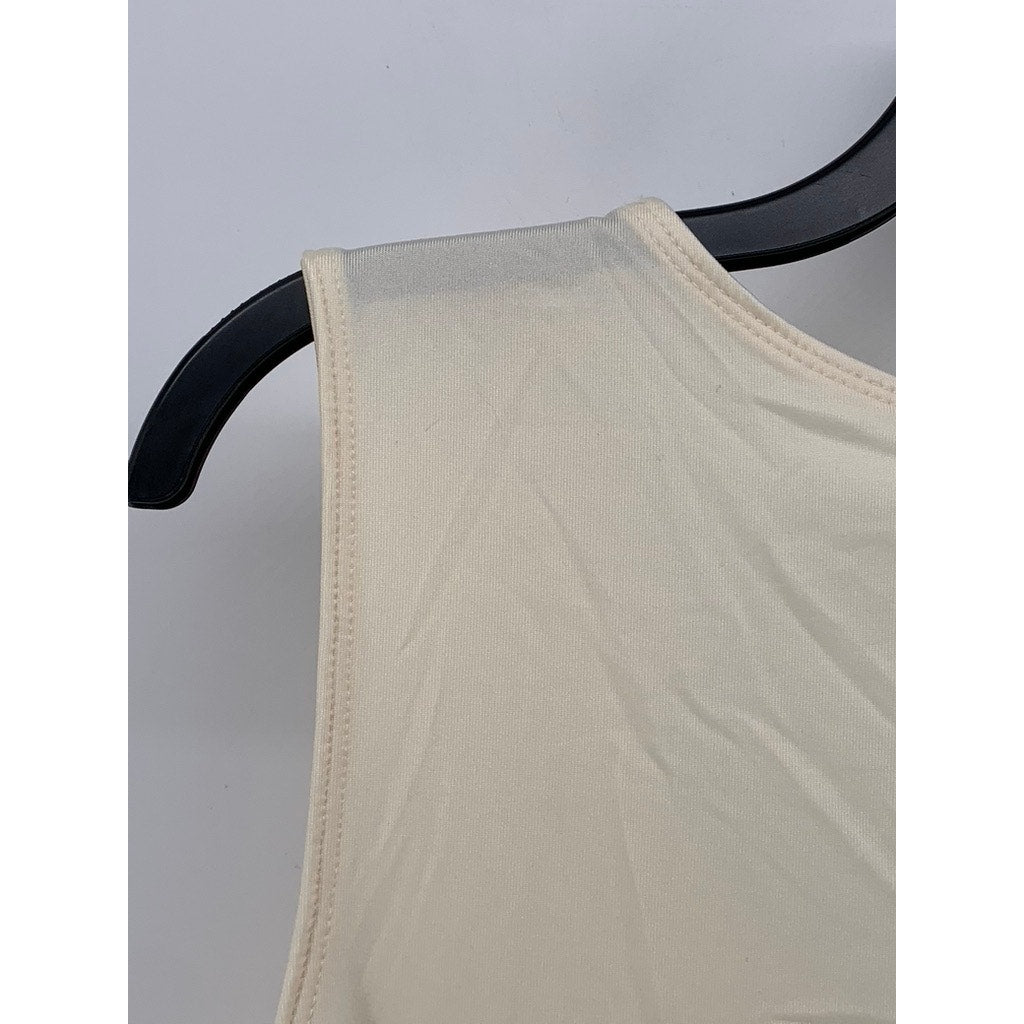 CHARTER CLUB Women's Cream Solid Scoop-Neck Lightweight Nylon-Blend Tank SZ XL