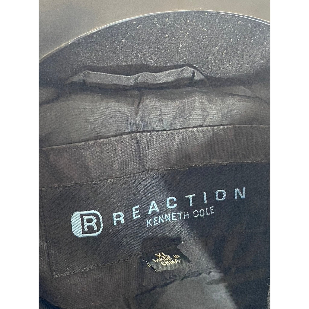 REACTION KENNETH COLE Men's Vintage Black Zip-Up Stand Collar Jacket SZ XL