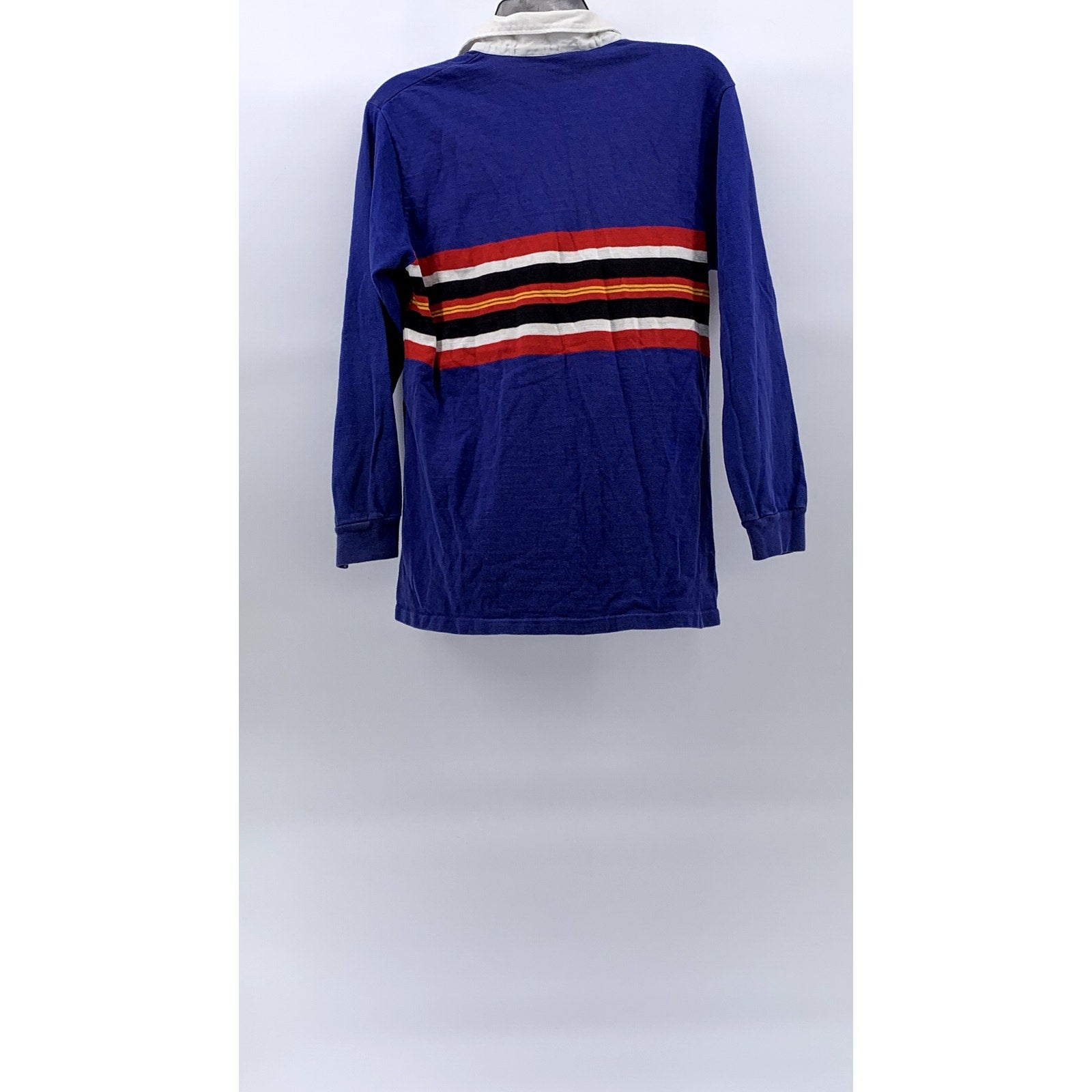 RED BAY RUGGERS BY BERKLEY Men's Vintage Royal Blue-Red Striped Polo Shirt SZ L