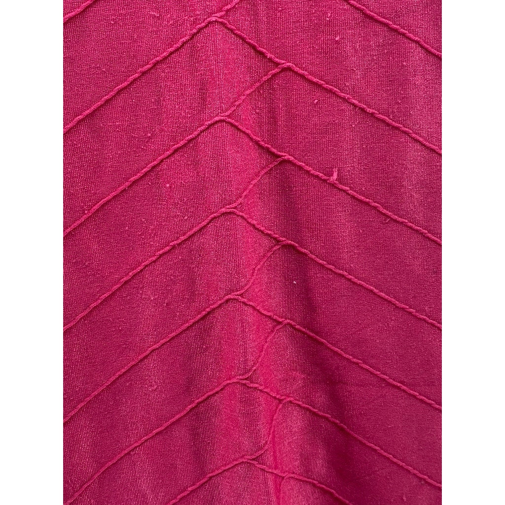 BEBE Women's Petite Bright Rose Scoop-Neck Cutout Back Bodycon Mini Dress SZ P/S