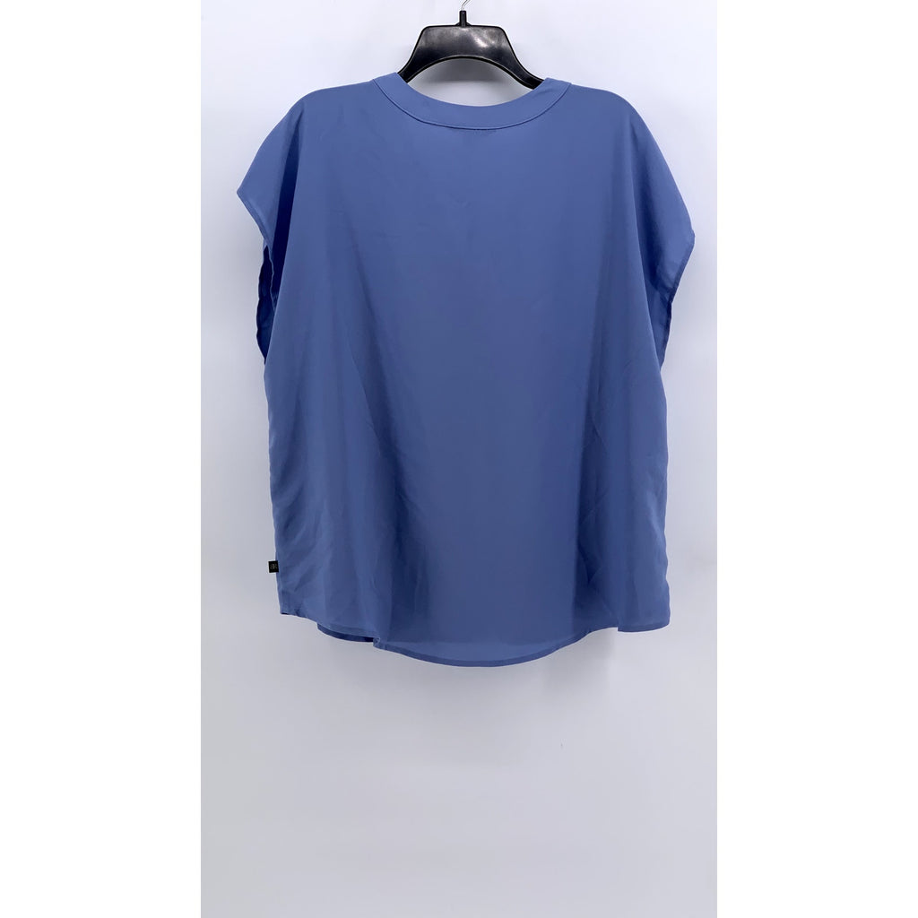 BANANA REPUBLIC Women's Blue V-Neck Short Sleeve Top SZ XL