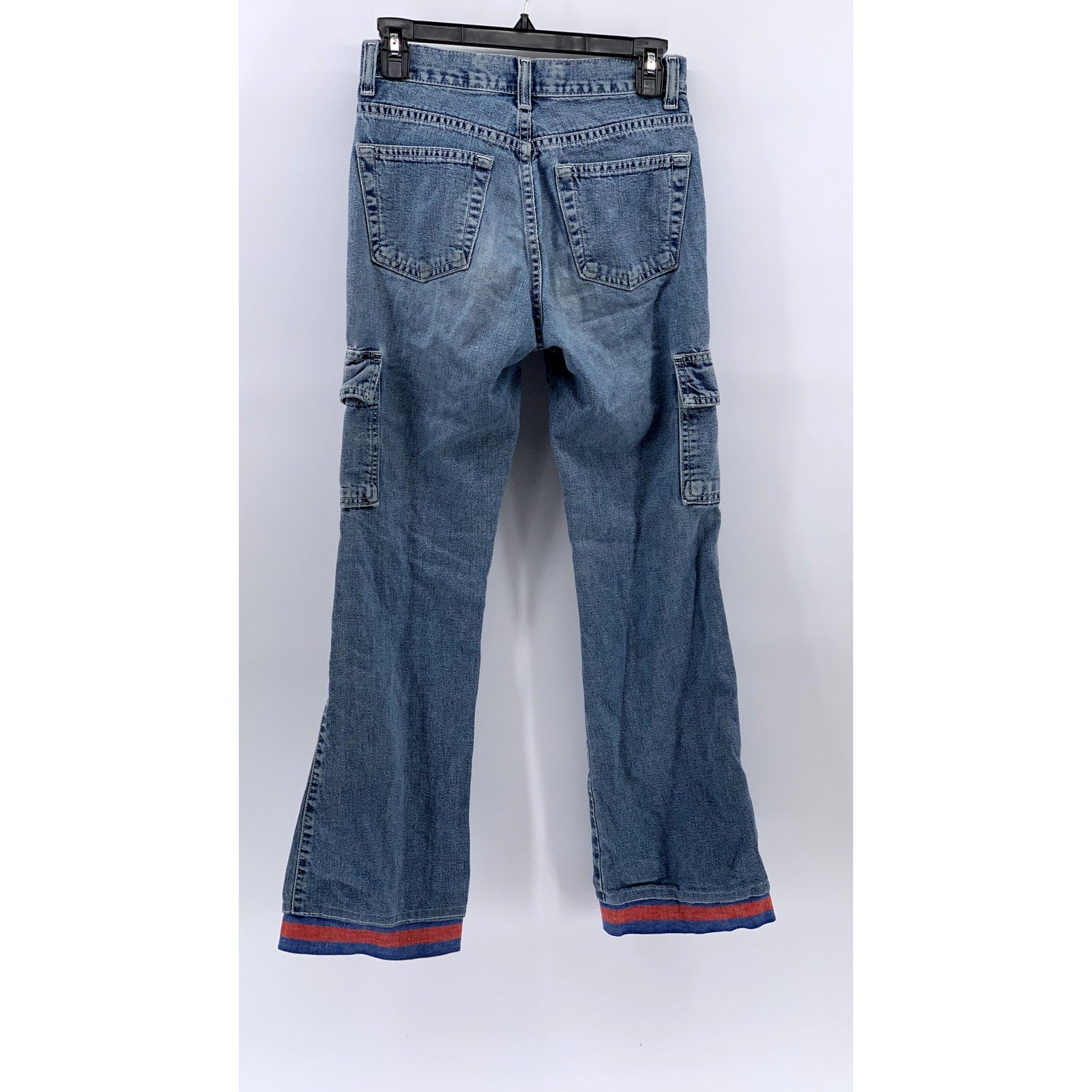 GAP Women's Blue Denim Flare Leg Cargo Jeans SZ 1