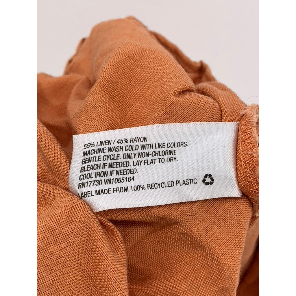 A NEW DAY Women’s Burnt Orange Linen-Blend Maxi Skirt SZ 2XL