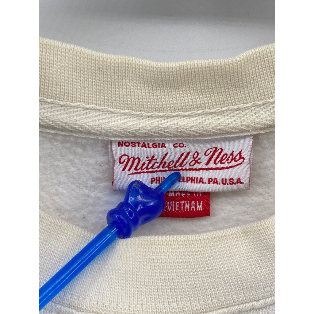 MITCHELL & NESS Men's Beige-Black Brooklyn Nets Basketball Sweatshirt SZ XL