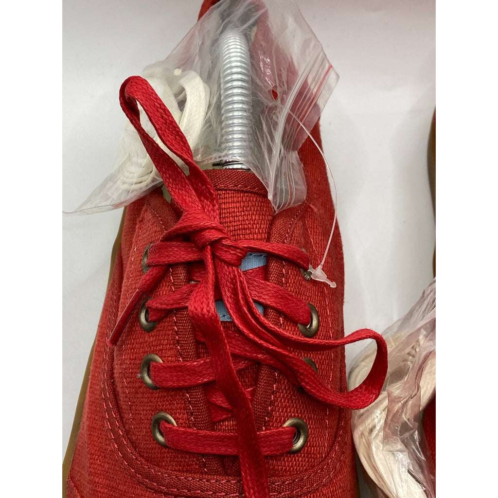 TOMS Men's Brick Red Canvas Cordones Lace-Up Round-Toe Sneakers SZ 9