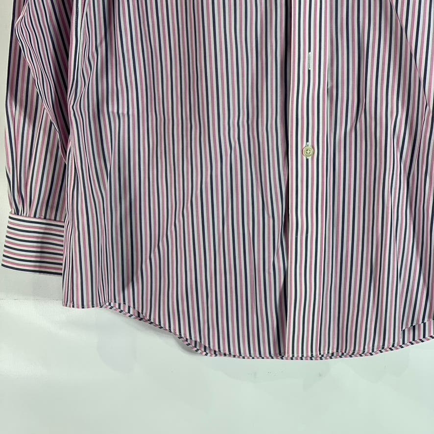 BROOKS BROTHERS Men's Pink Striped Original Polo Regent Regular-Fit Shirt SZ15.5