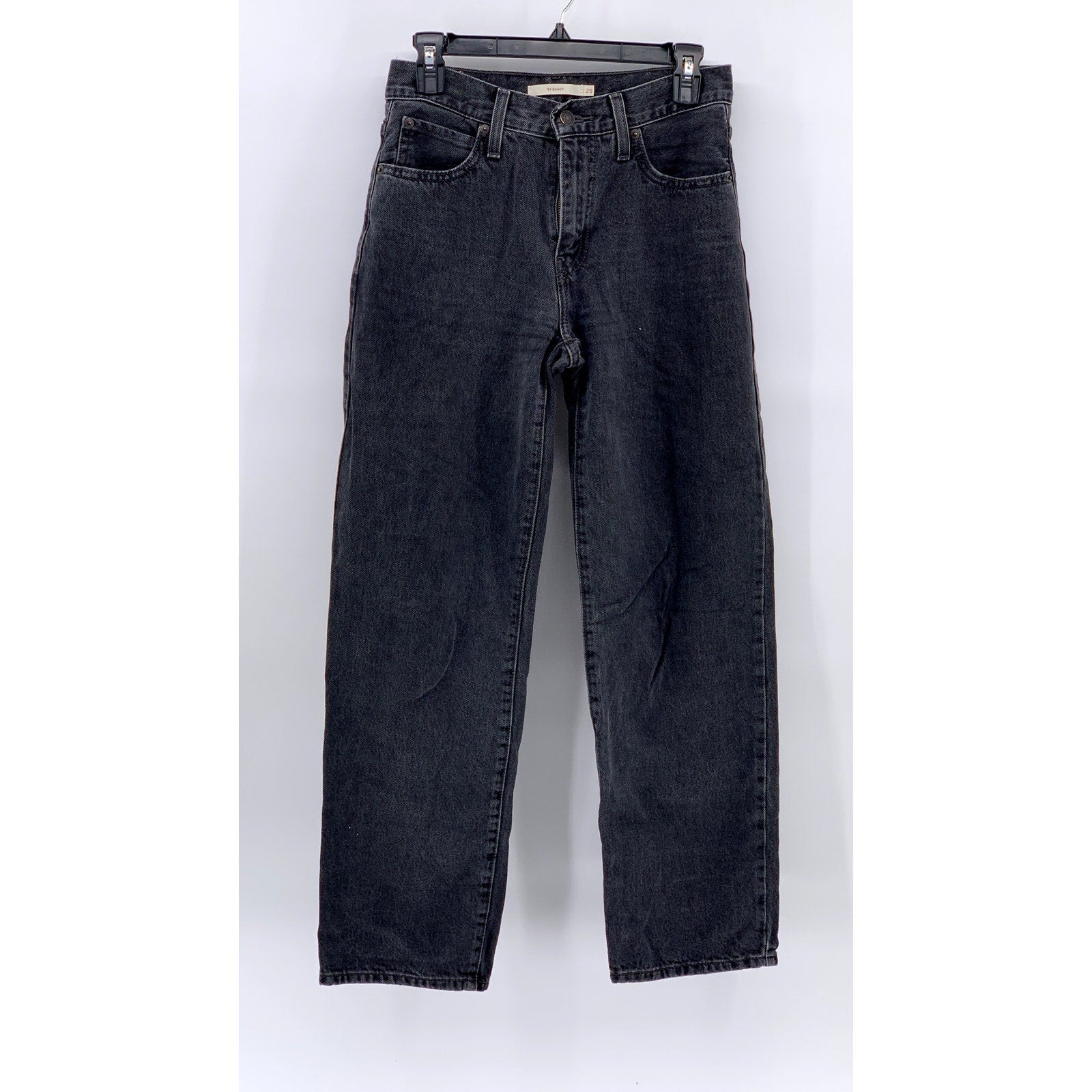 LEVI'S Women's Black Denim 94' Baggy Jeans SZ 25