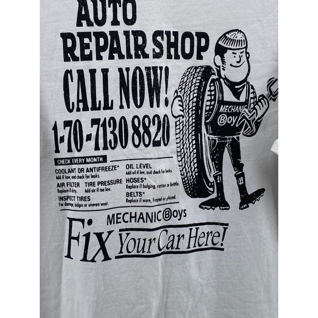 8SECONDS Men's White Crewneck Auto Repair Graphic Short Sleeve T-Shirt SZ 2XL