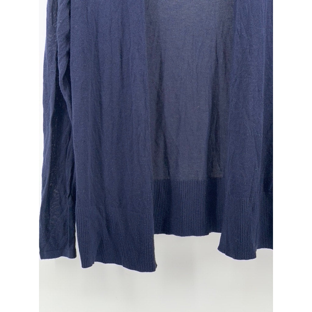 ANN TAYLOR FACTORY Women's Navy Open Front Knit Cardigan SZ XS