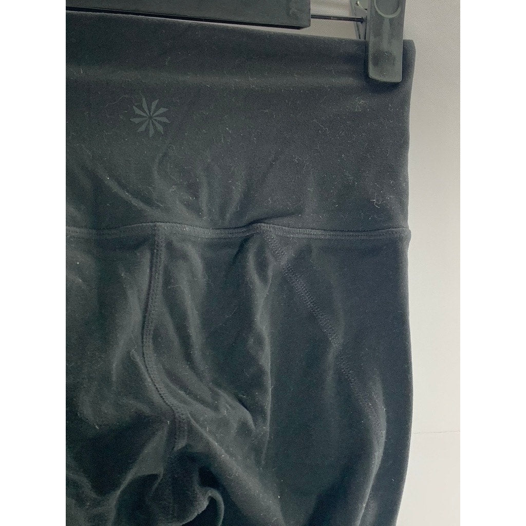ATHLETA Women's Black/Cream Colorblock Salutation Pull-On Leggings SZ 2XS