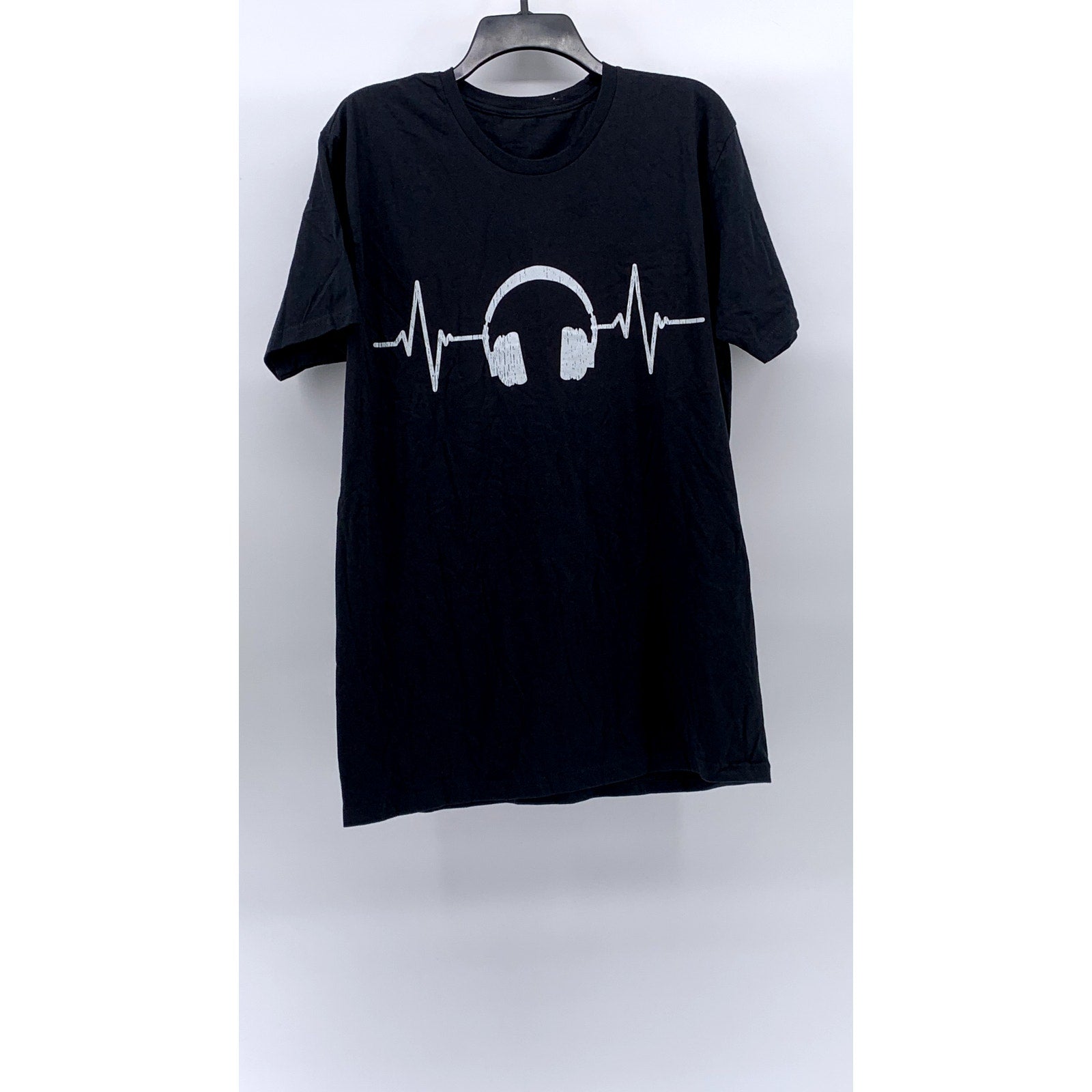 UNBRANDED Men’s Black Graphic Crewneck Short Sleeve Casual T-Shirt SZ L