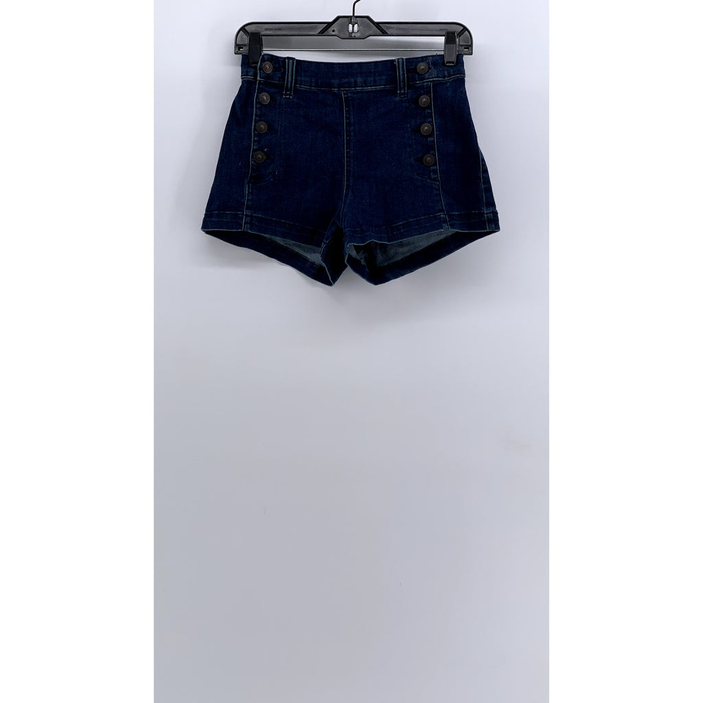 HAPPILY GREY Women's Blue Denim High-Rise Shorts SZ 3/26