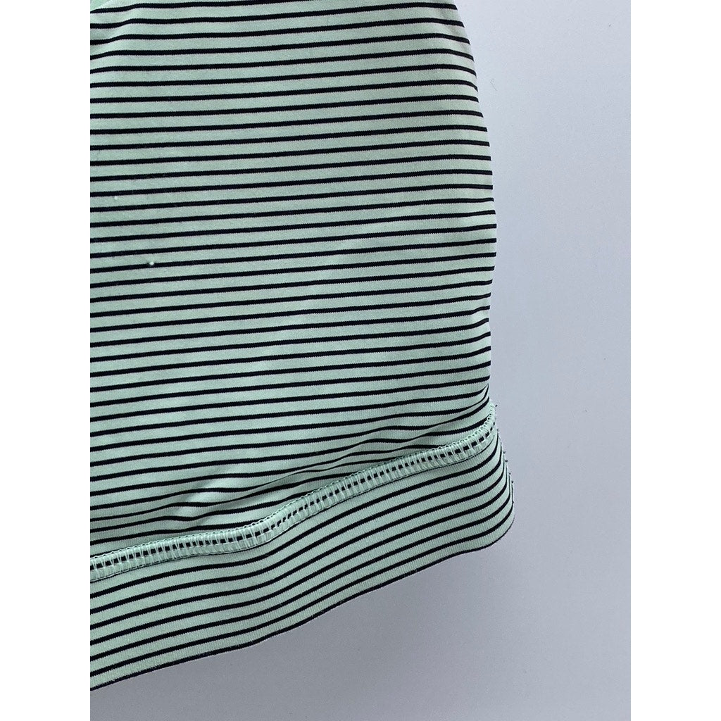LULULEMON Women's Mint Green Striped Energy Double Straps Sports Bra SZ 4