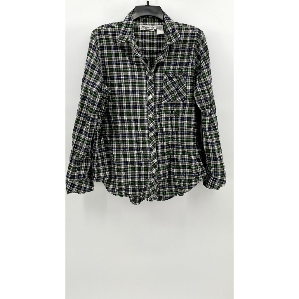 NEW DIRECTION Men's Green Button Down SIZE L