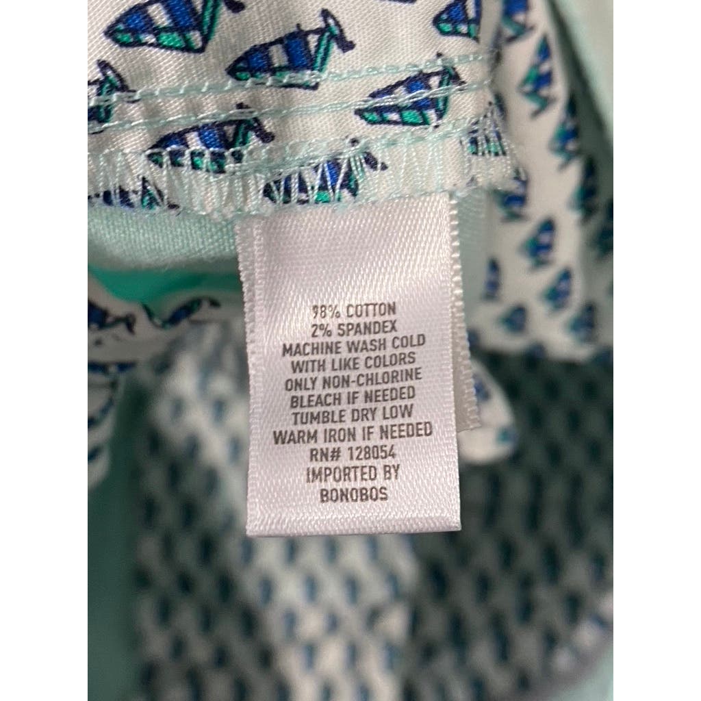 BONOBOS Men's Blue Sage Oxford Standard-Fit 9" Stretch Seasonal Chino Short SZ33