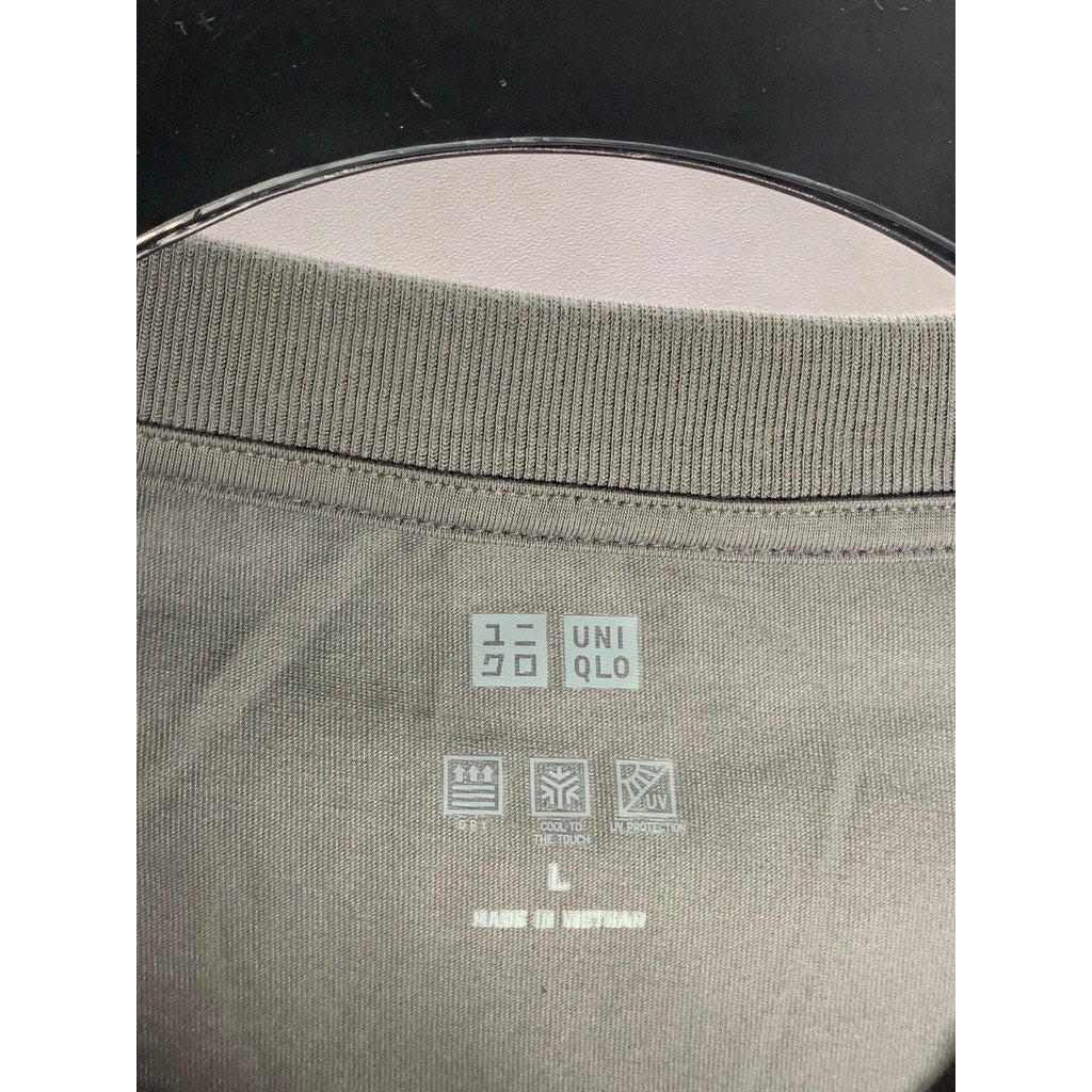 UNIQLO Men's Dark Gray Crewneck Airism Long Sleeve T-Shirt SZ L