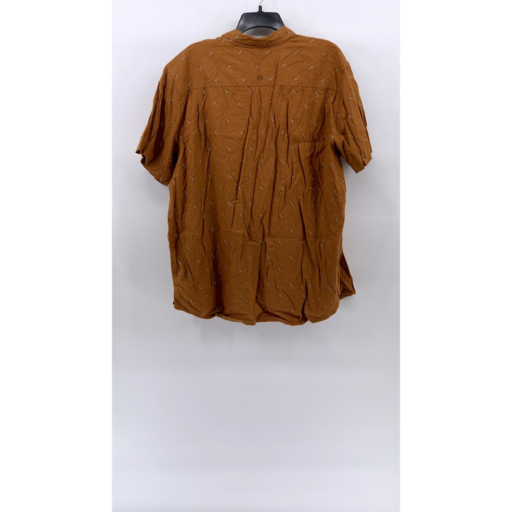 SHERPA ADVENTURE GEAR Men's Orange Printed Short Sleeve Button-Up Shirt SZ XL