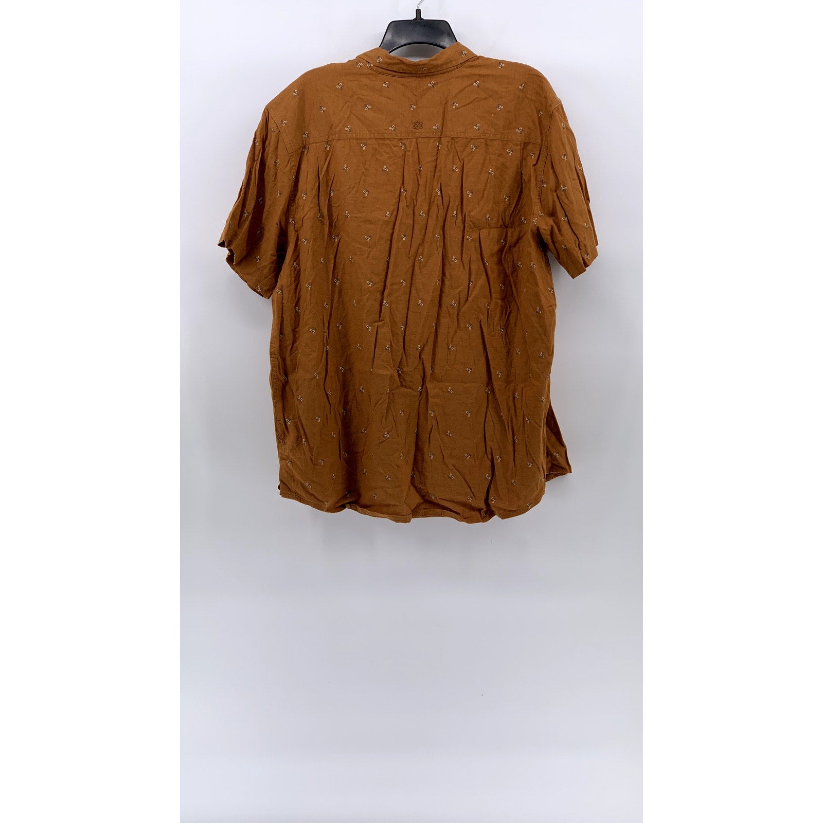 SHERPA ADVENTURE GEAR Men's Orange Printed Short Sleeve Button-Up Shirt SZ XL