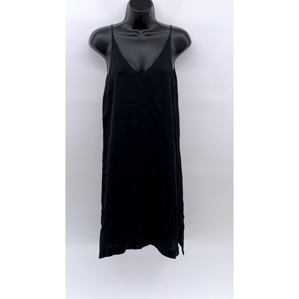 GRANA Women's Black Chinese Silk Cami Knee Dress SZ 2XS