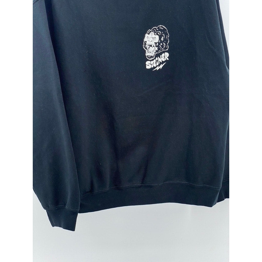 GILDAN Men's Black Heavy Blend Steiner Gorilla, Snake, Leopard Sweatshirt SZ L