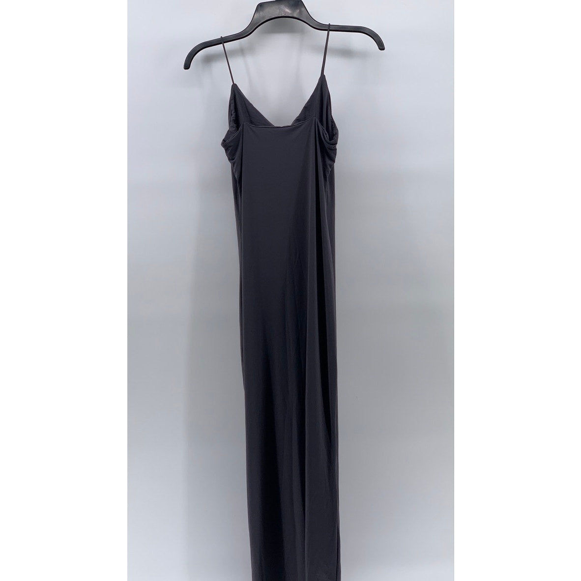 SHEIN Women's Dark Gray V-neck Spaghetti Strap Maxi Dress SZ 2