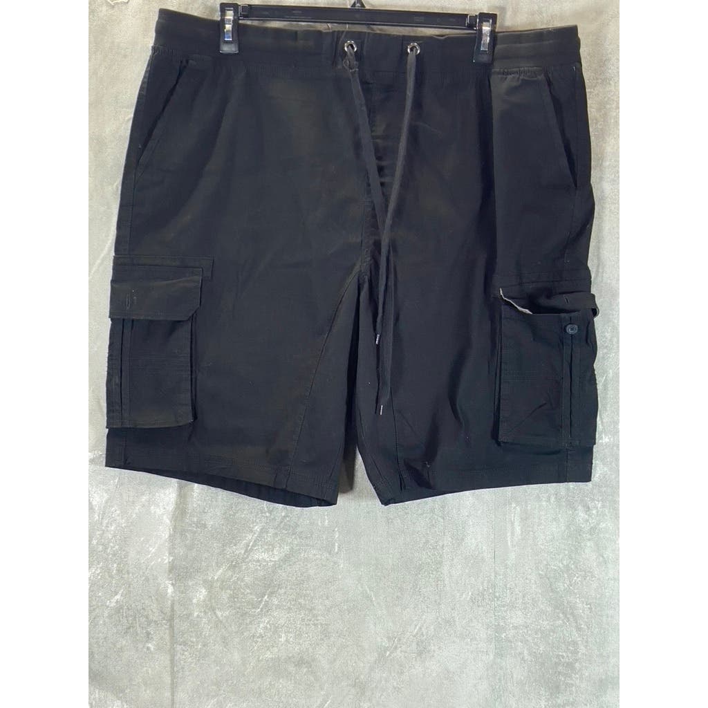 MONUMENT Men's Black Solid Drawstring Cargo Pull-On Shorts SZ XL