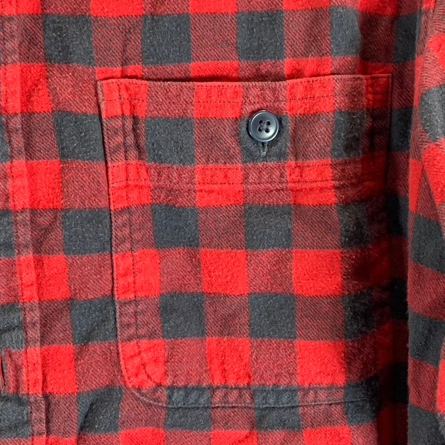 J.CREW Men's Red/Black Cotton Flannel Slim-Fit Button-Up Long Sleeve Shirt SZ M