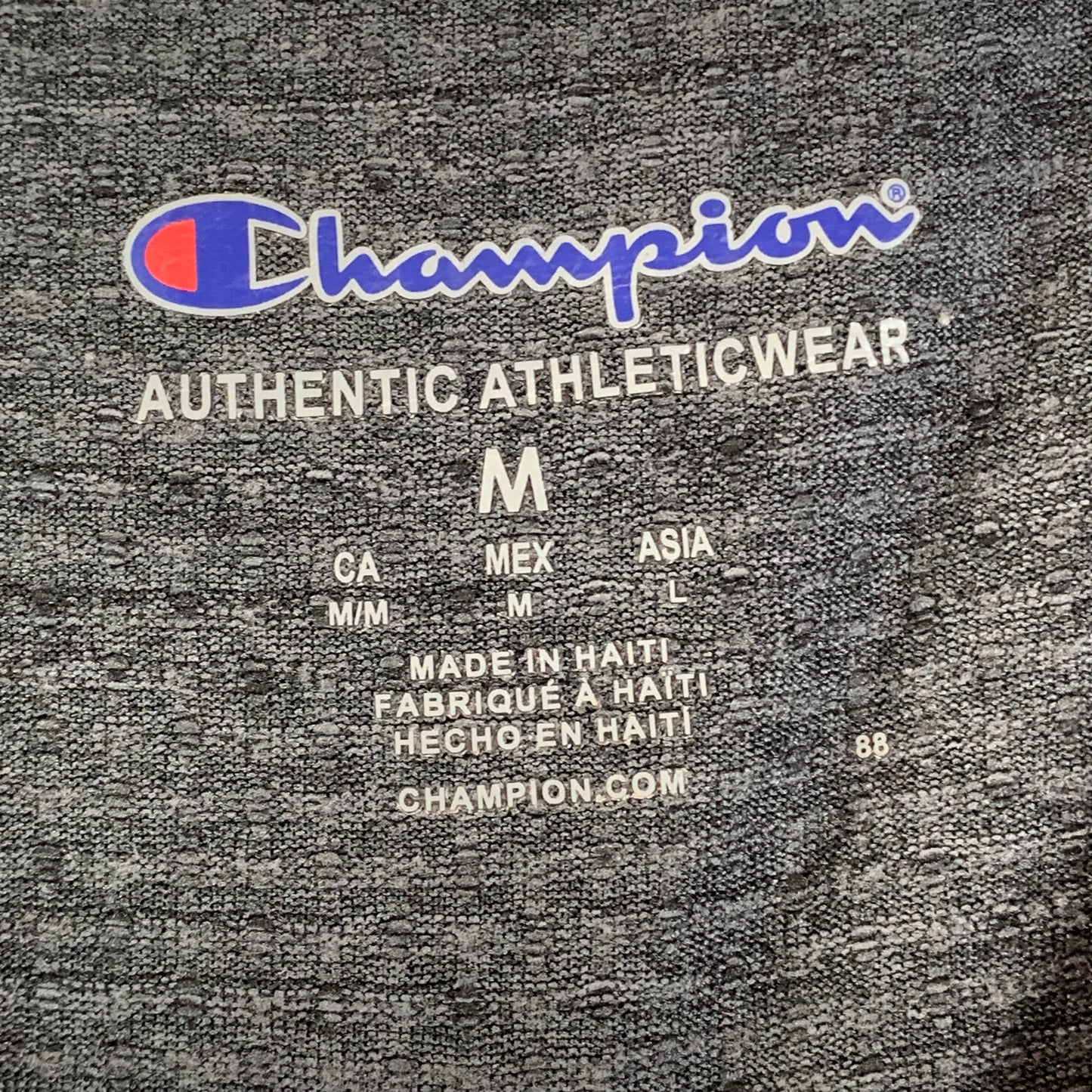 CHAMPION Men's Charcoal Graphic Script Double Dry Performance T-Shirt SZ M