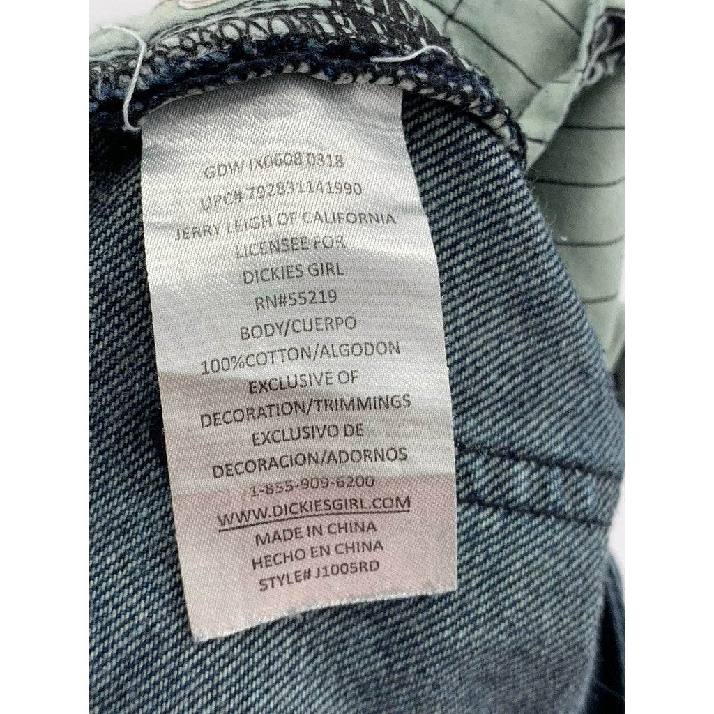 DICKIES Women's Vintage Y2K Blue Denim Cuffed Five-Pocket Jeans SZ 5/27