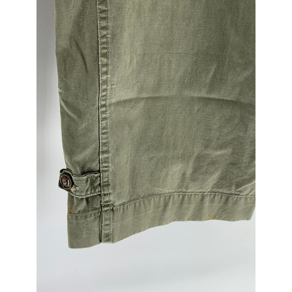 UNBRANDED Men's Green Straight-Leg Regular-Fit Utility Work Pants SZ 32X32