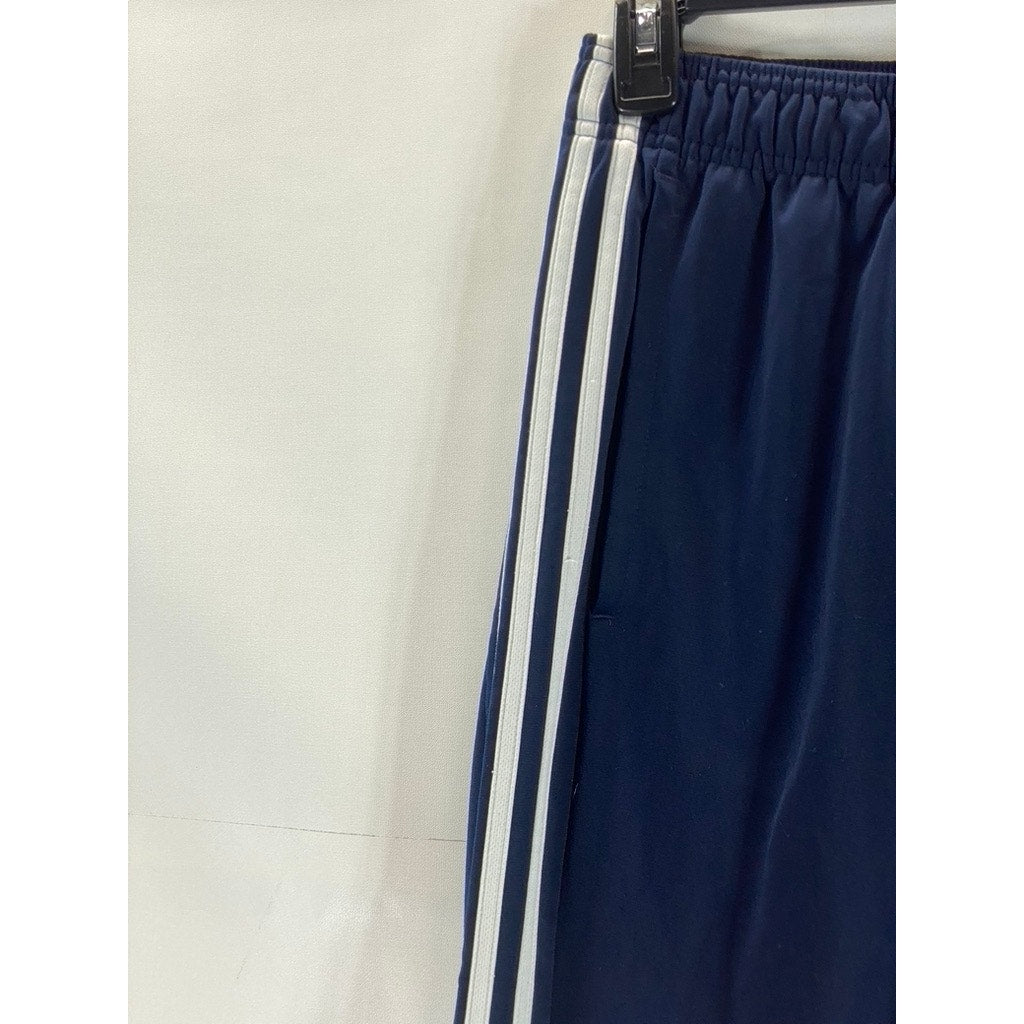 ADIDAS Men's Navy/White 3-Stripe Essential Elastic Waist Pull-On Track Pant SZ S