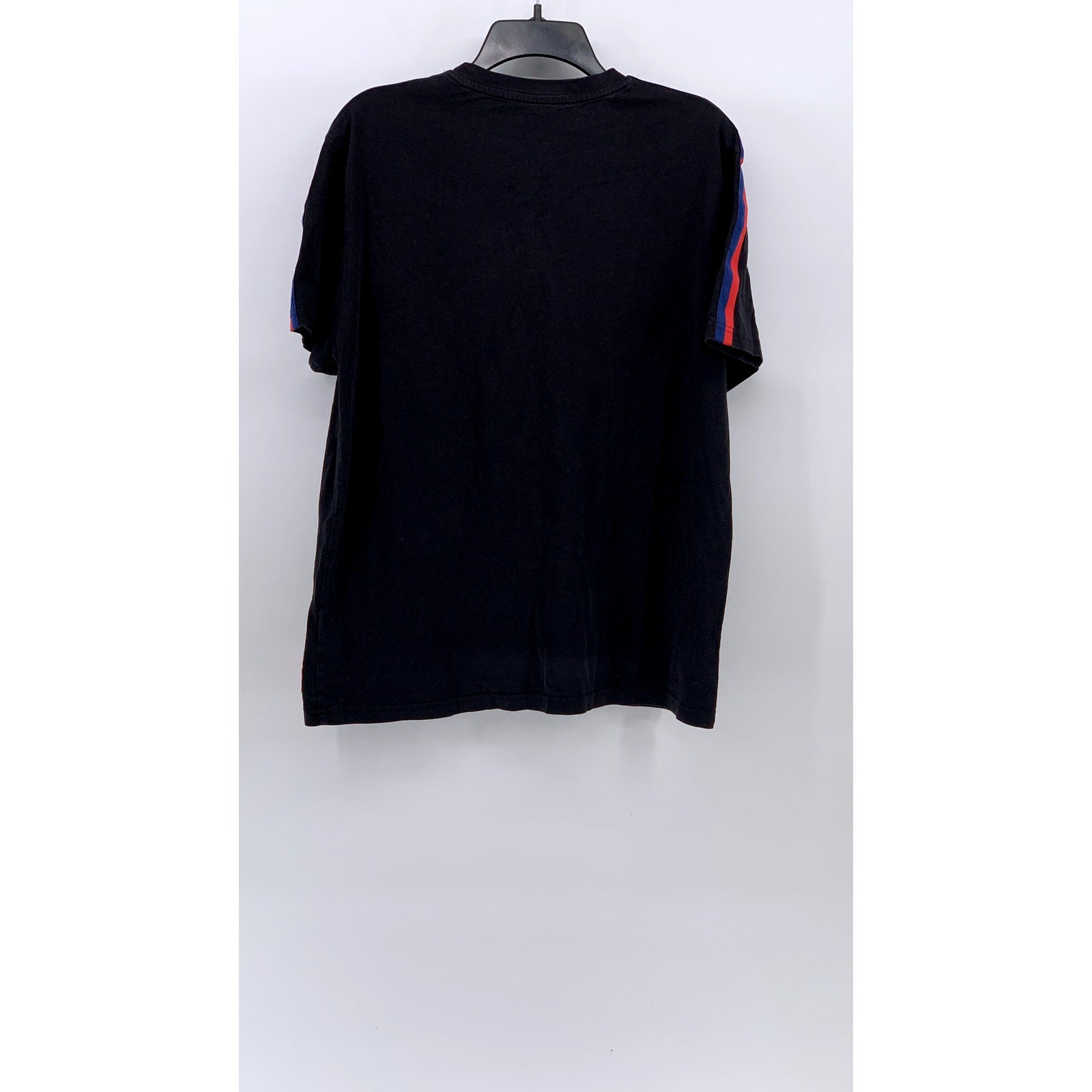 CALVIN KLEIN JEANS Men's Black Crewneck Shoulder Stripe Casual T-Shirt SZ L