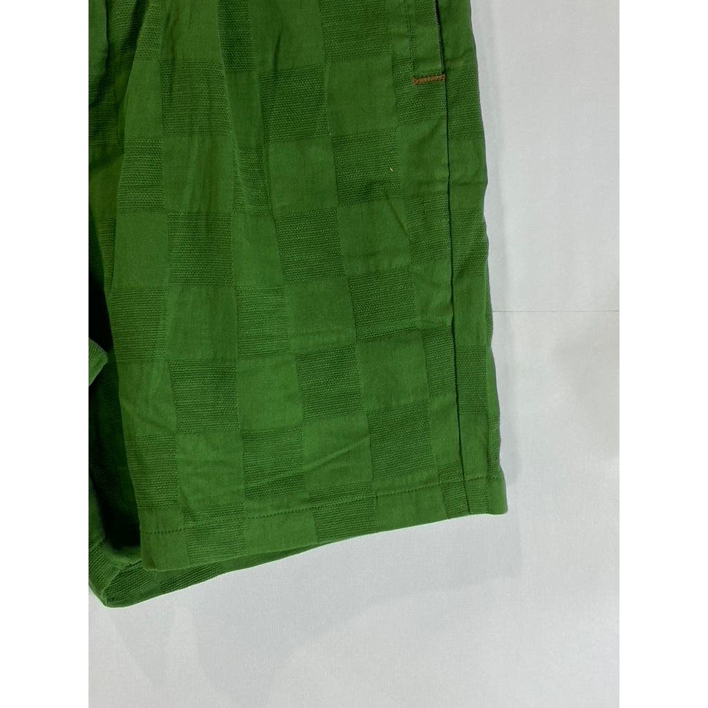 HONOR THE GIFT Men's Green Jacquard Checkered Casual Short SZ 32