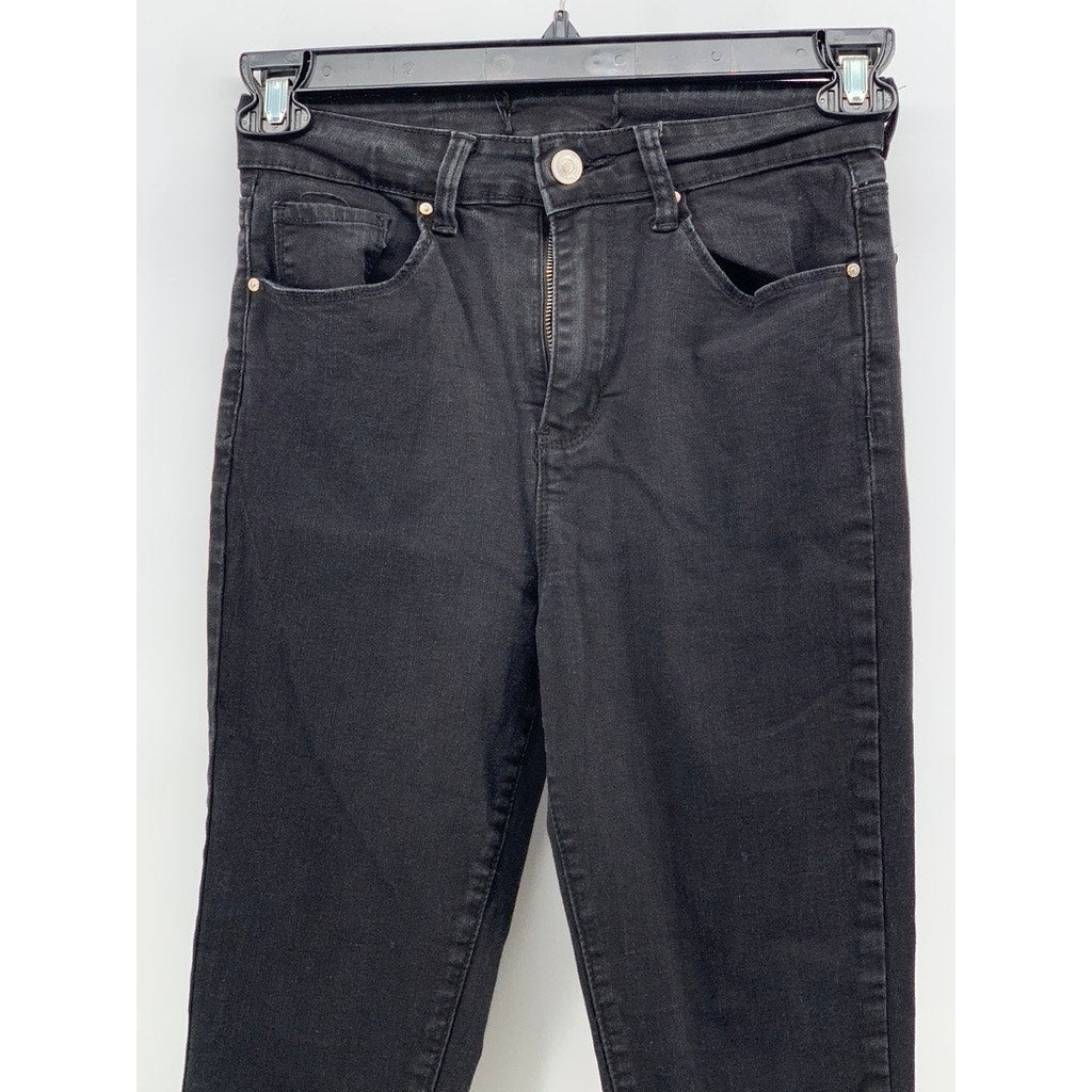 UNBRANDED Women's Black Solid Skinny Leg Jeans SZ 28