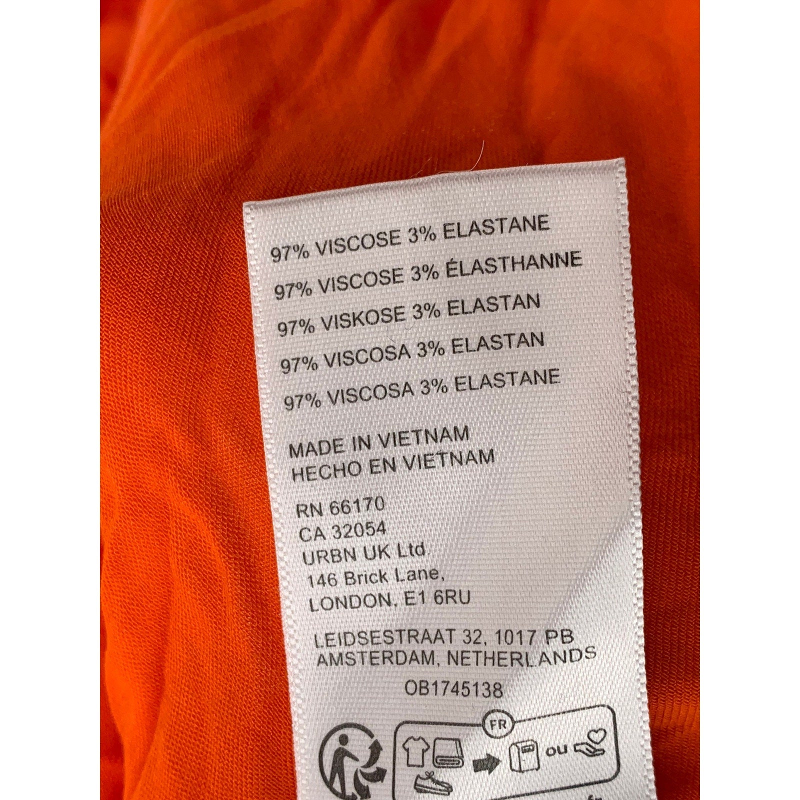 ECOTE Women's Orange Y2K Strapless Handkerchief Hem Smocked Midi Dress SZ M