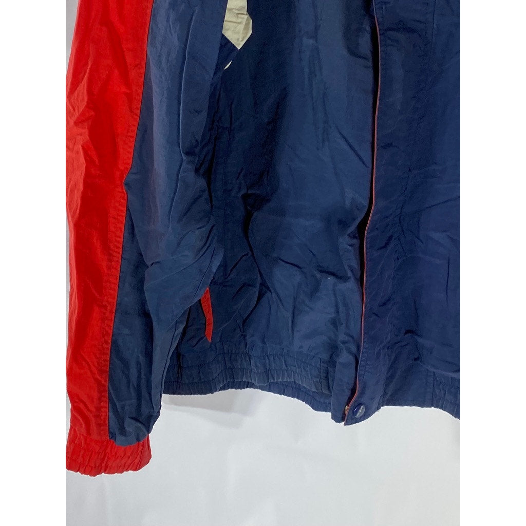 STARTER Men's Vintage Blue-Red Atlanta Braves Zip-Up Windbreaker Jacket SZ XL