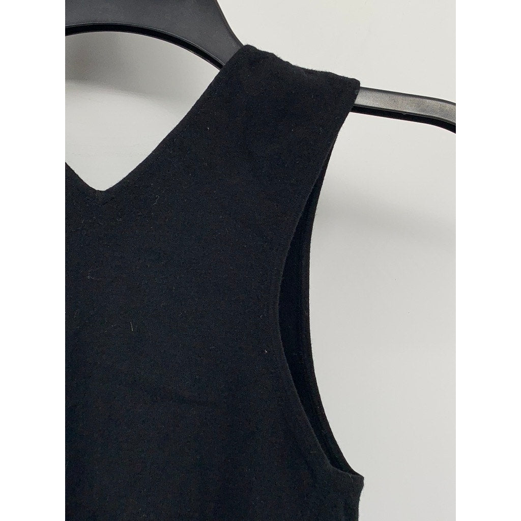 THEYSKENS' THEORY Women's Black Knit Slit Crop Top SZ P