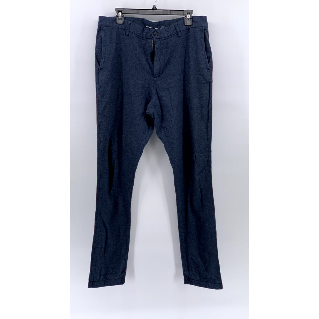 OLD NAVY Men's Navy Linen-Blend Slim-Fit Pant SZ 34X34