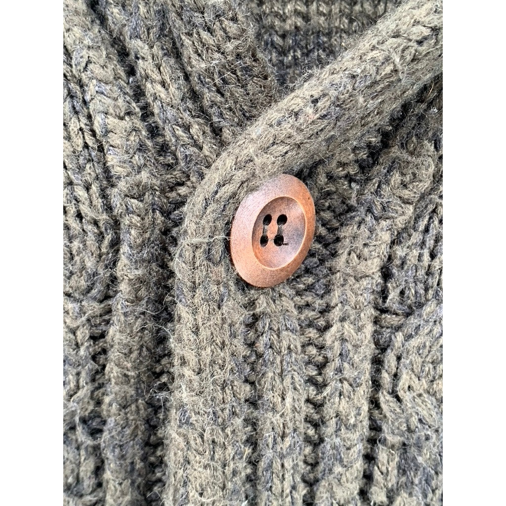 PAISLEY & GRAY Men's Green Knit Shawl-Collar Long Sleeve Button-Up Cardigan SZ S