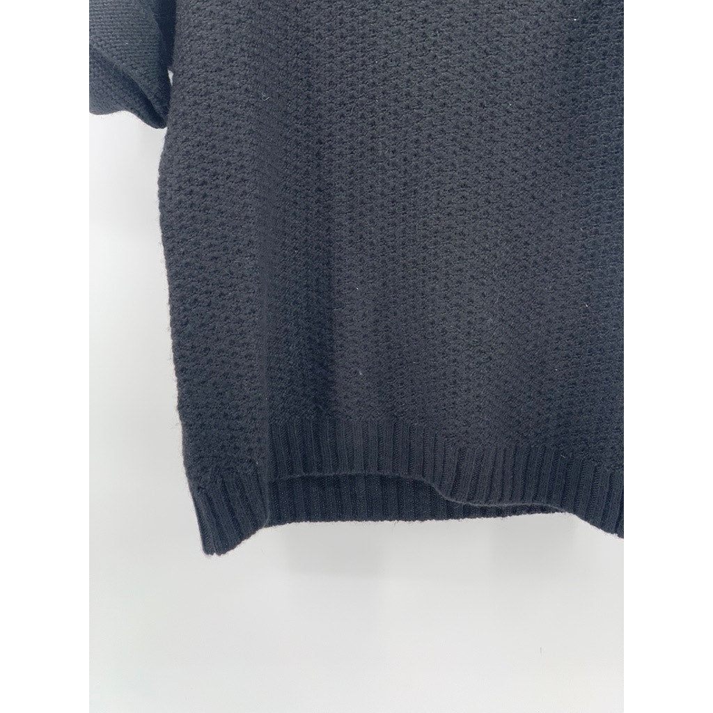 GENFINS COLLECTION Women's Black Knit Cowl-Neck Short Sleeve Top SZ 48(USXL)